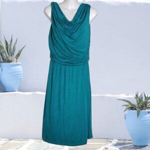 Gorgeous Like New  Gilli Teal Draped Midi Dress Size Large